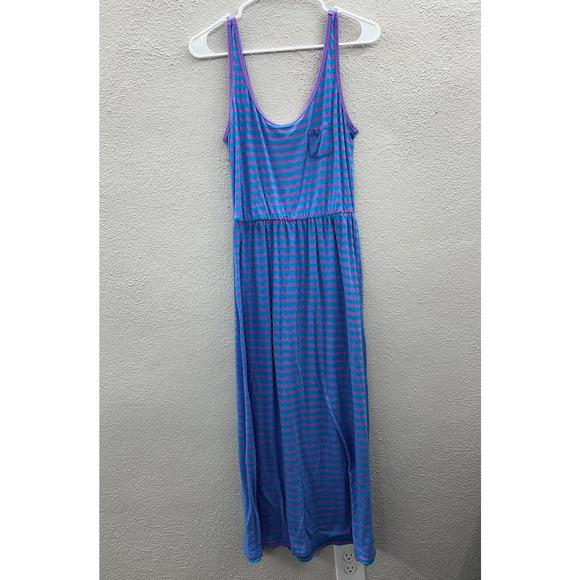 Womens Just Love Dress Size Medium Blue and Purple Striped Sleeveless - Picture 1 of 10